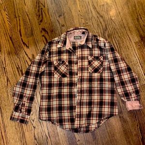 Vintage Sears Perma Prest flannel with satin accents-PERFECT condition - so cool